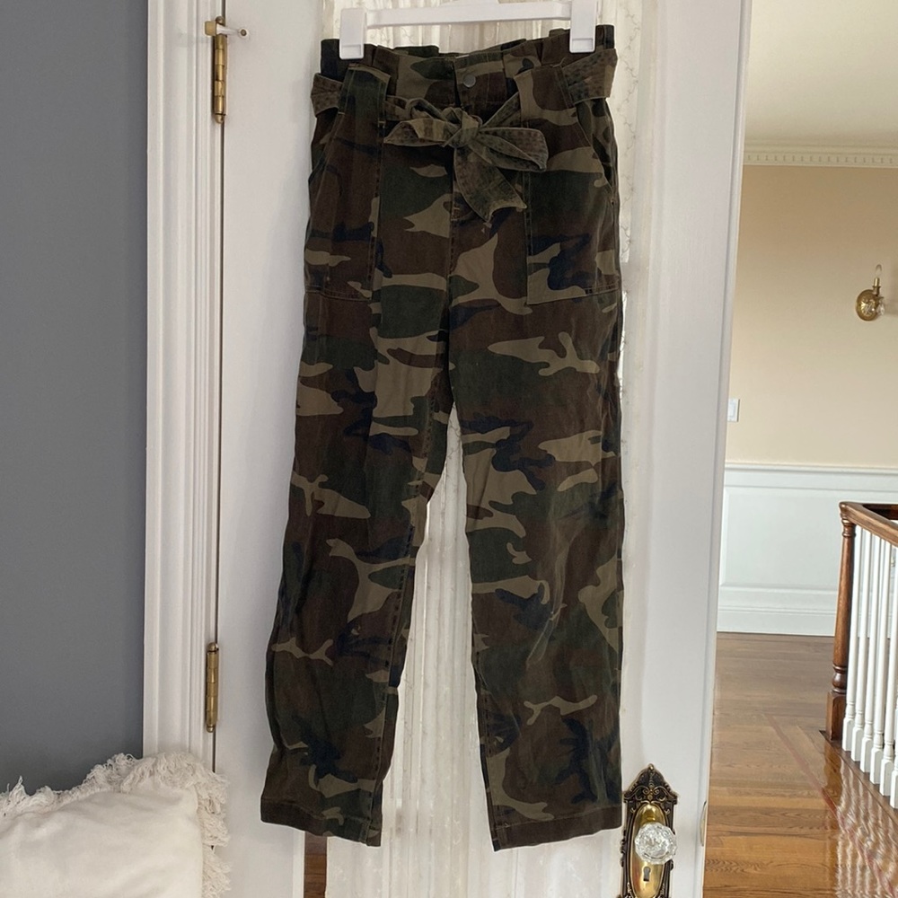 TOPSHOP army sinched waist pants